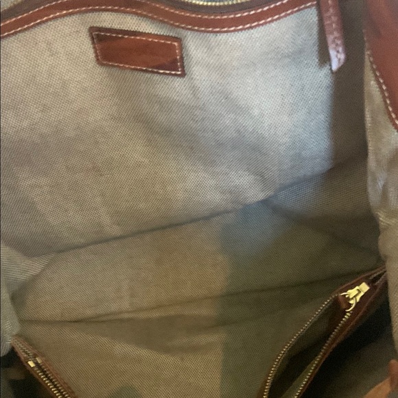 Dooney & Bourke Cognac Charleston Shopper Tote Zebra Leather Tote Bag - Picture 7 of 16